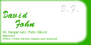 david fohn business card